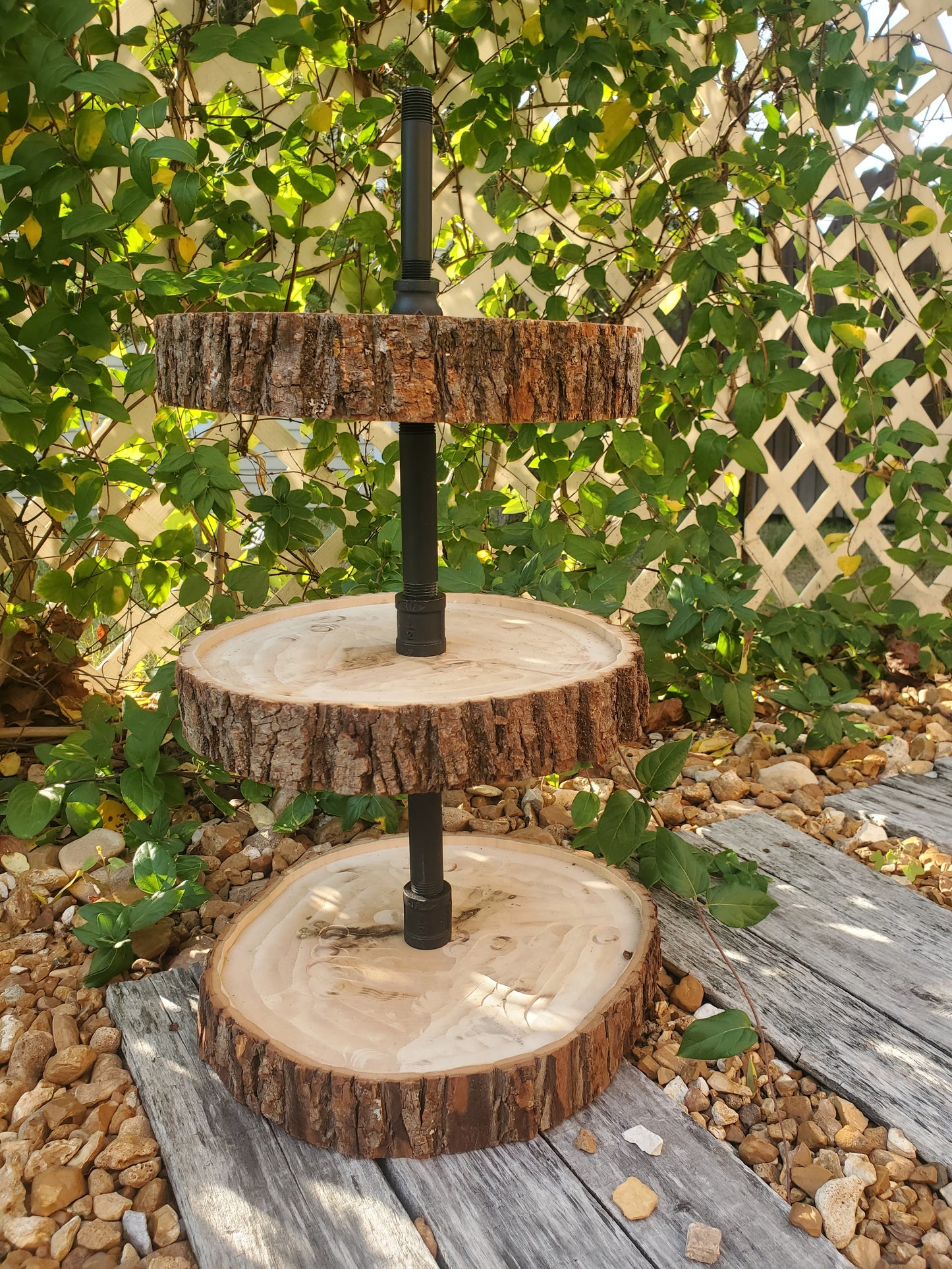 Tree stump display stand