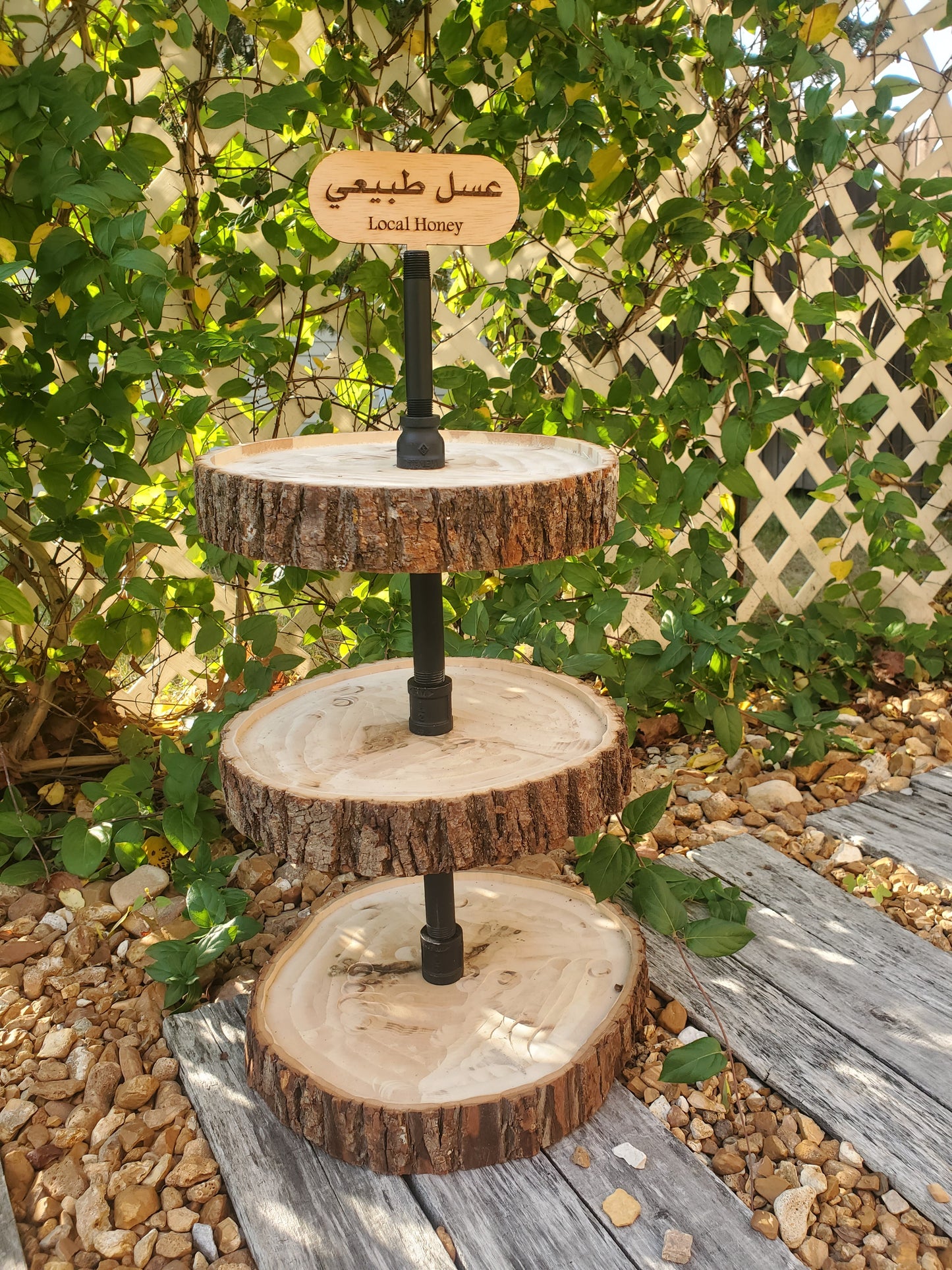 Tree stump display stand