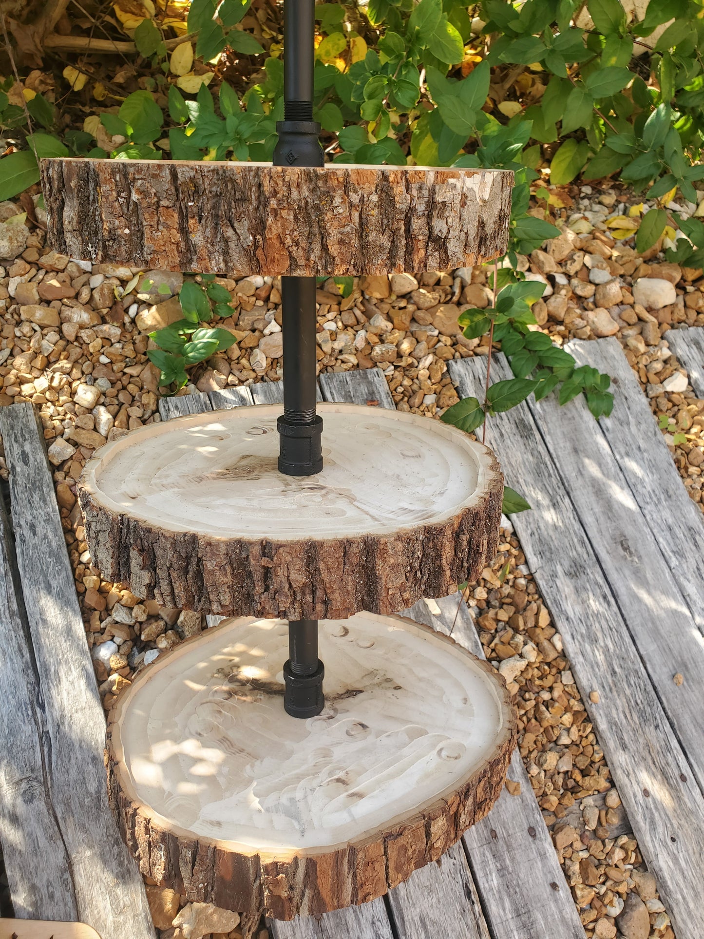 Tree stump display stand